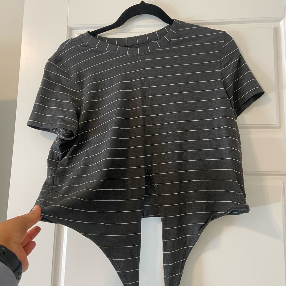 Lulu crop and tie shirt